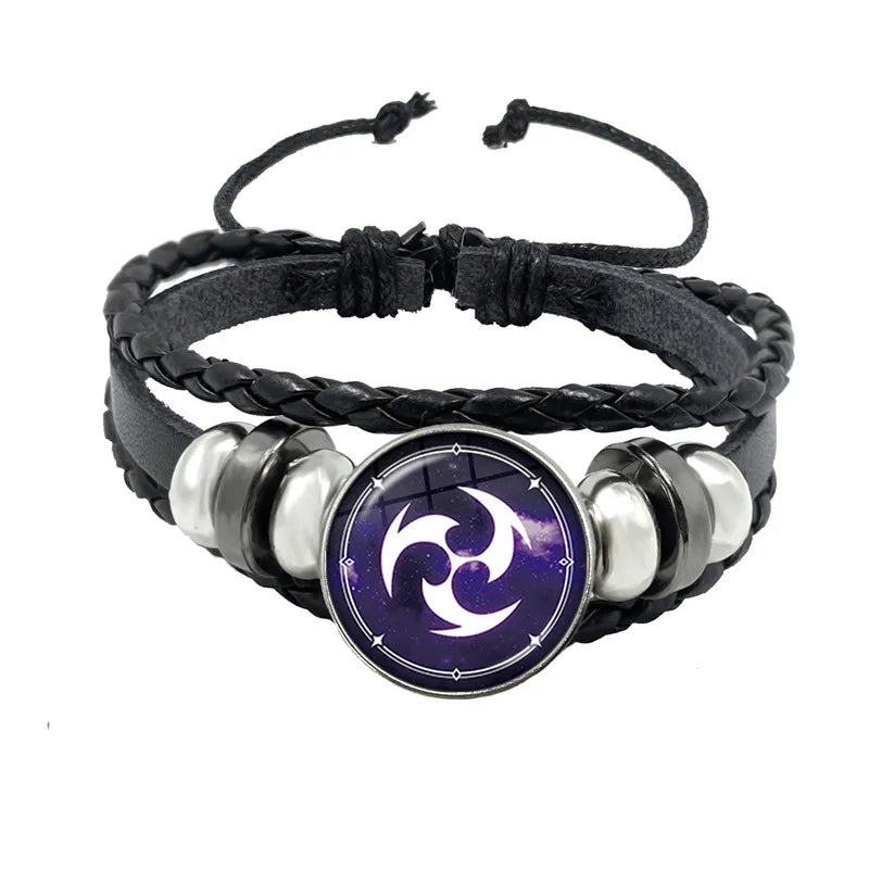 Genshin Impact Game Cosplay Prop Eye of God Water Wind Thunder Fire Rock Ice Element Purple Bracelet