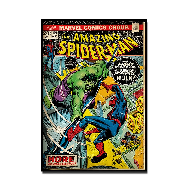 Retro Marvel Super Hero Decorative Painting Anime Spider Man Art Poster