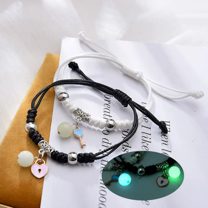 Fashion Luminous Beads Star Couple Bracelet