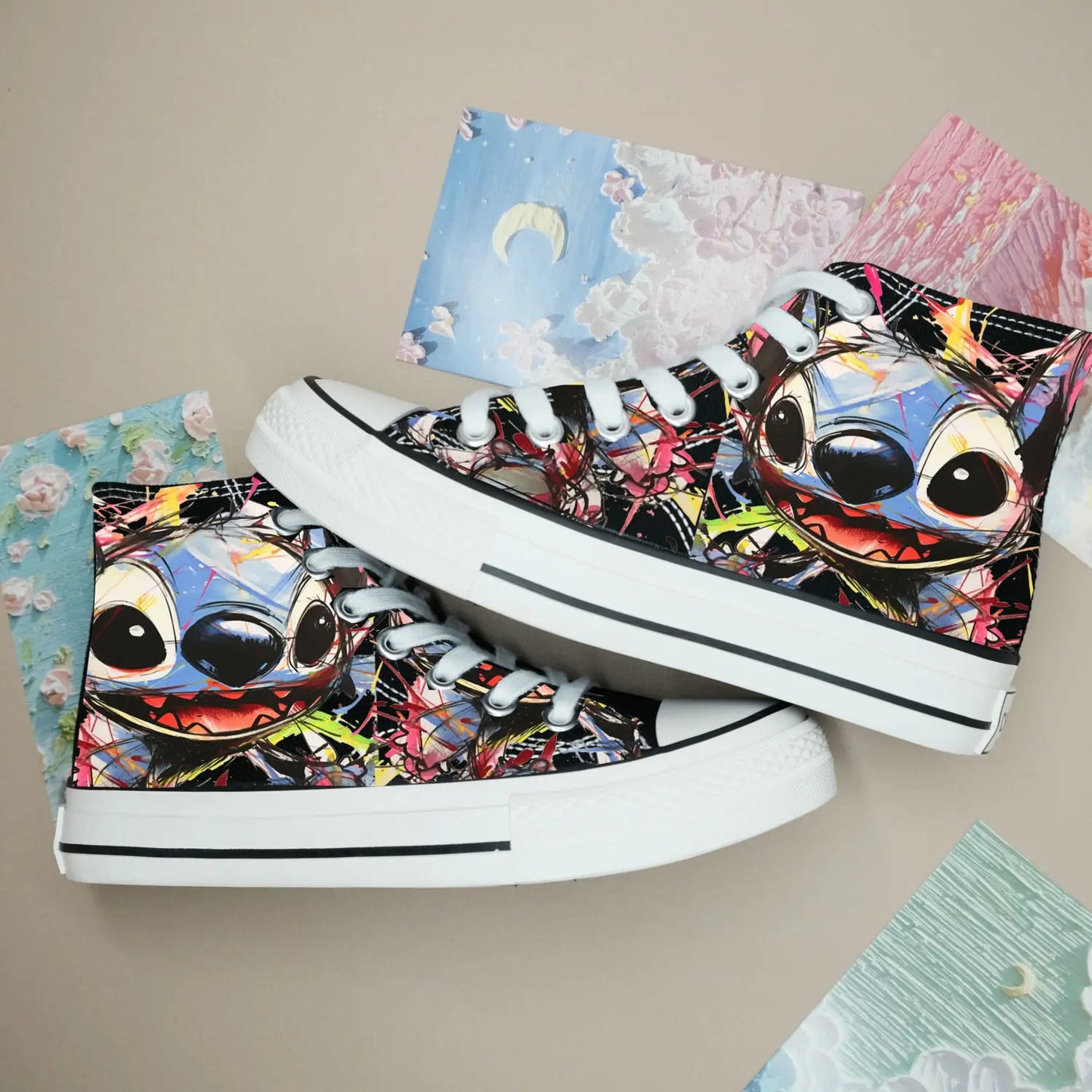 New Disney cartoon Lilo & Stitch Buzz Lightyear cute  Canvas Shoes