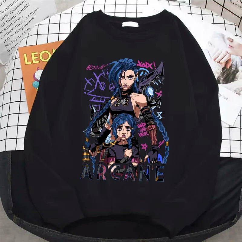 fashion  Anime Jinx Arcane Hoodie eatshirt Fans Gift tops