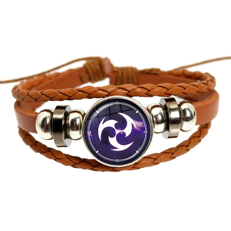 Genshin Impact Game Cosplay Prop Eye of God Water Wind Thunder Fire Rock Ice Element Purple Bracelet