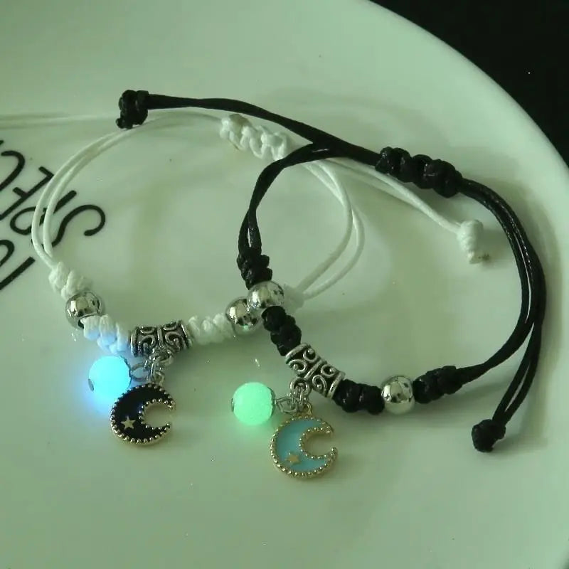 Fashion Luminous Beads Star Couple Bracelet