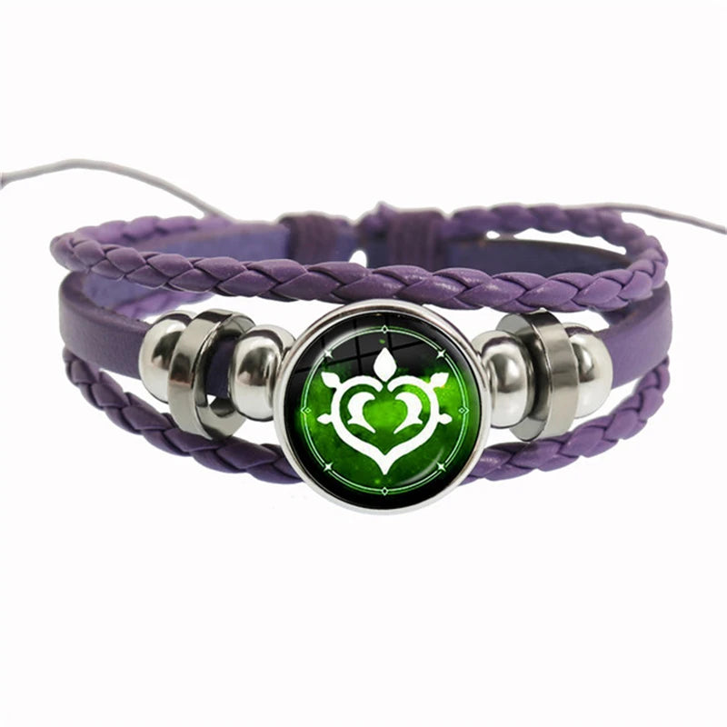 Genshin Impact Game Cosplay Prop Eye of God Water Wind Thunder Fire Rock Ice Element Purple Bracelet