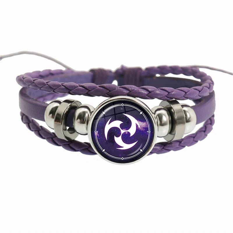 Genshin Impact Game Cosplay Prop Eye of God Water Wind Thunder Fire Rock Ice Element Purple Bracelet