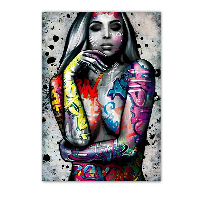 Street Art Female Body Wall Art Graffiti