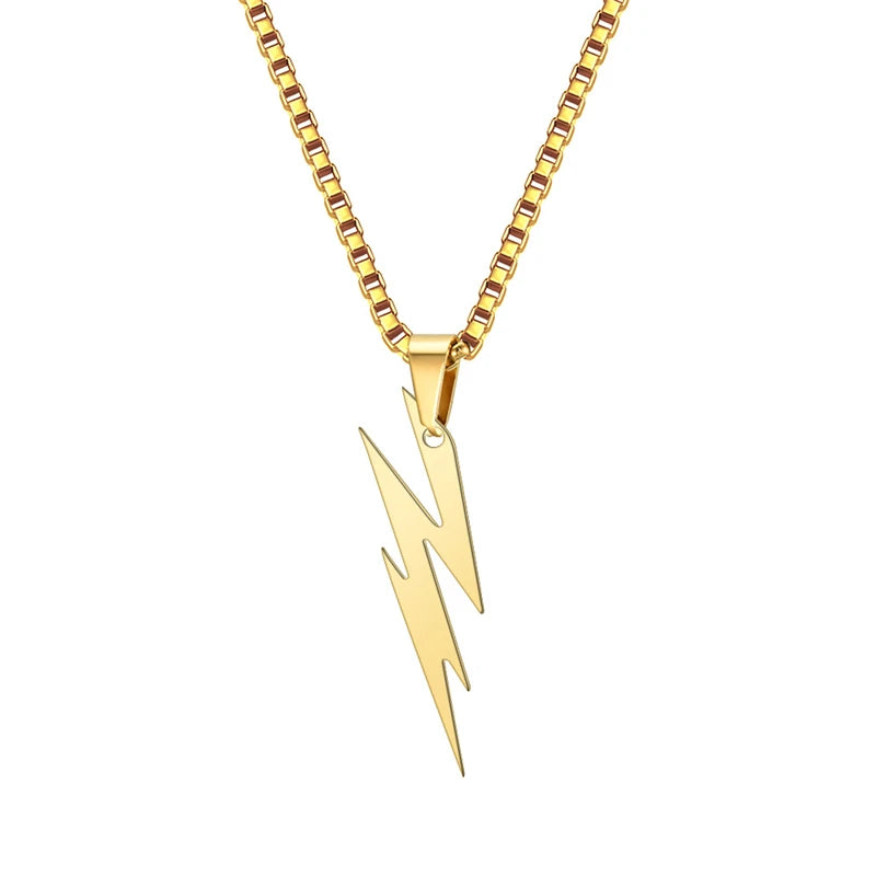 Fashion Stainless Steel Men's and Women's Lightning Necklace