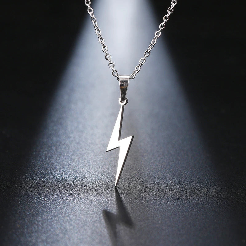 Fashion Stainless Steel Men's and Women's Lightning Necklace