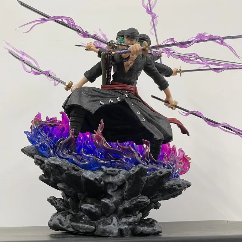 40cm Anime One Piece Zoro Figure Wano Onigashima 9 Swords Style Action Figurine