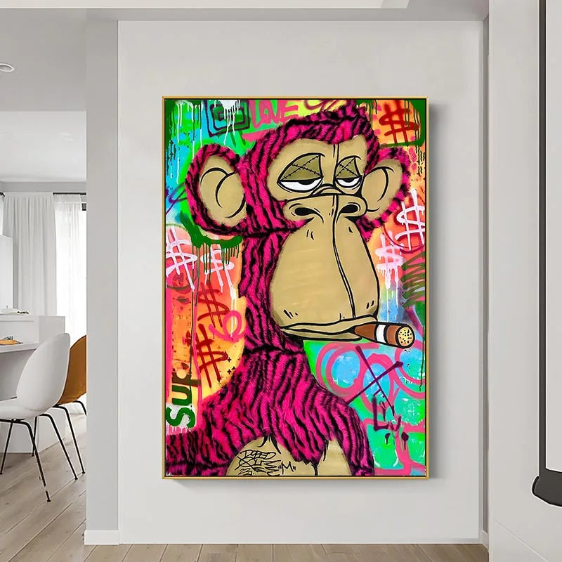 Bored Ape Poster Graffiti Pop Monkey Canvas Painting