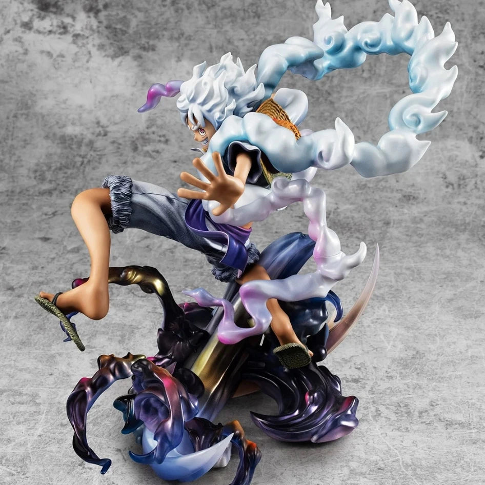 23cm/9in Anime One Piece Figure Gear 5 Luffy Action Figure Sun God Nika Luffy Statue Toy Gifts