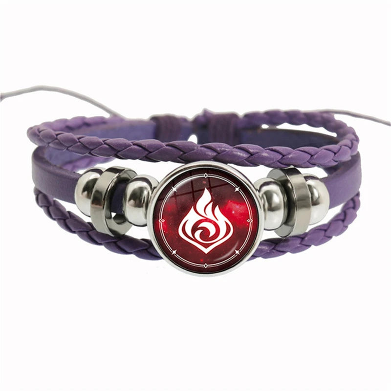 Genshin Impact Game Cosplay Prop Eye of God Water Wind Thunder Fire Rock Ice Element Purple Bracelet