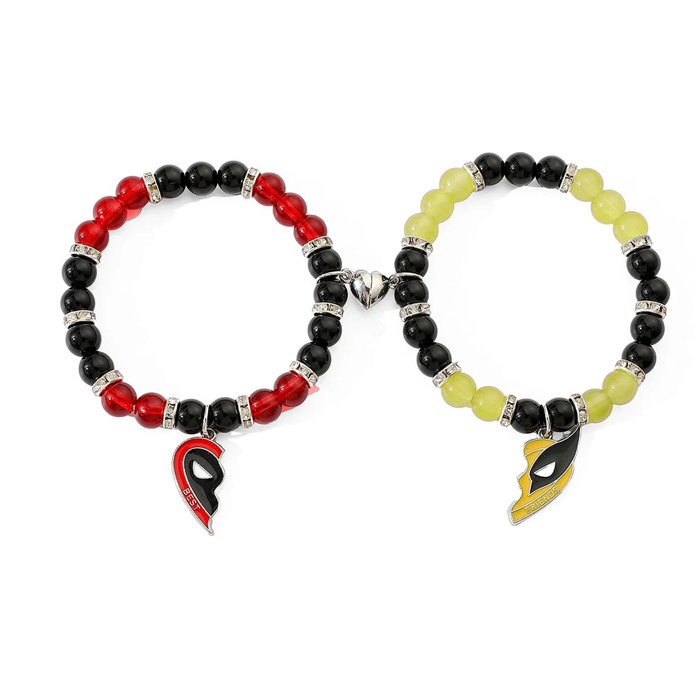 1pair Marvel Deadpool & Wolverine Bracelet Love Combination