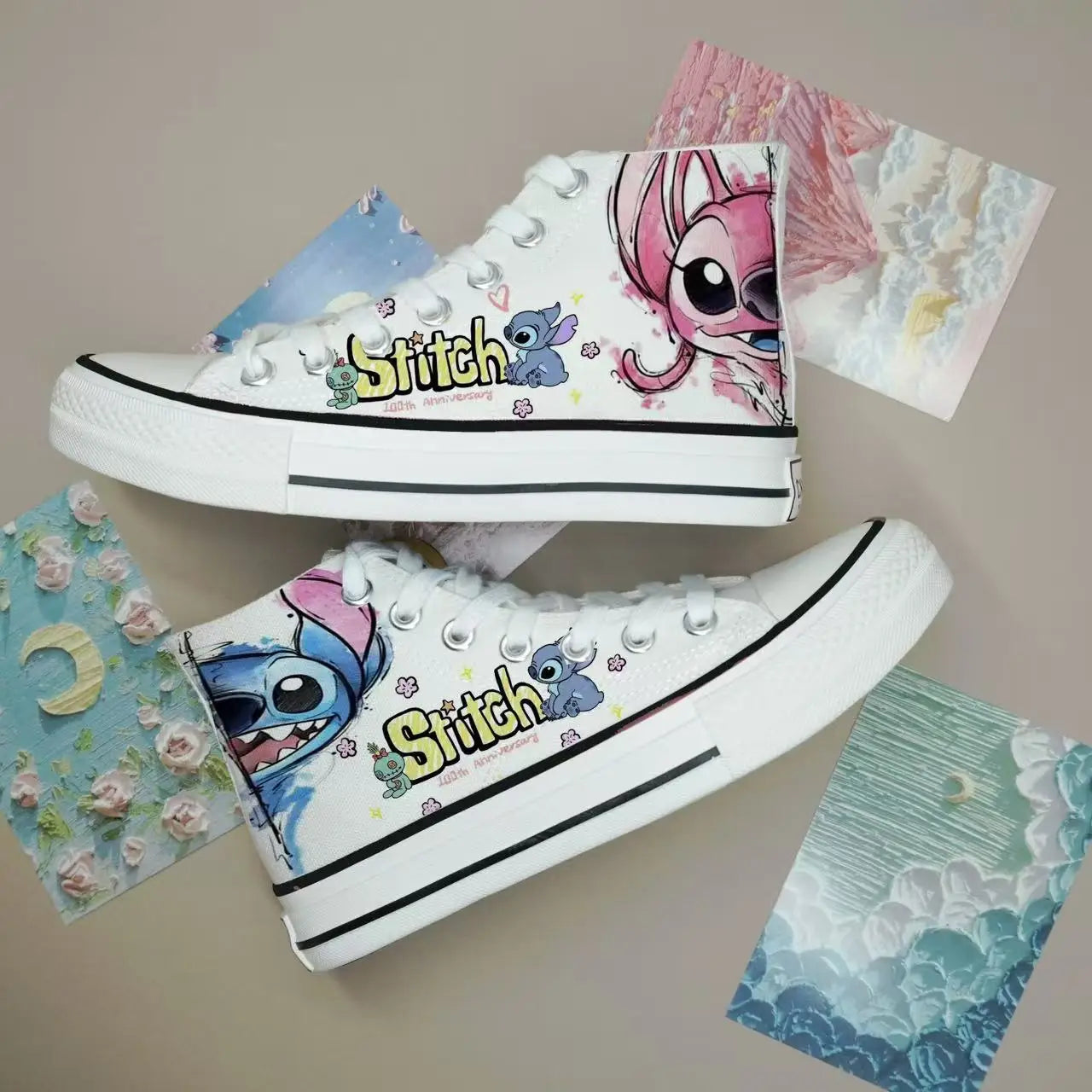 New Disney cartoon Lilo & Stitch Buzz Lightyear cute  Canvas Shoes