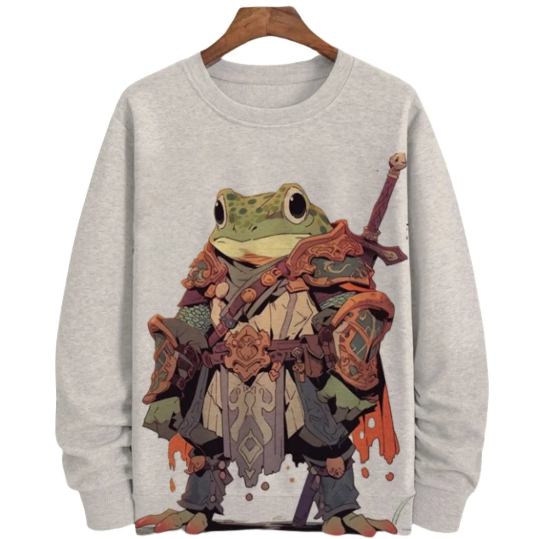 Japanese Style Frog Print Sweatshirt