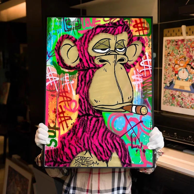 Bored Ape Poster Graffiti Pop Monkey Canvas Painting