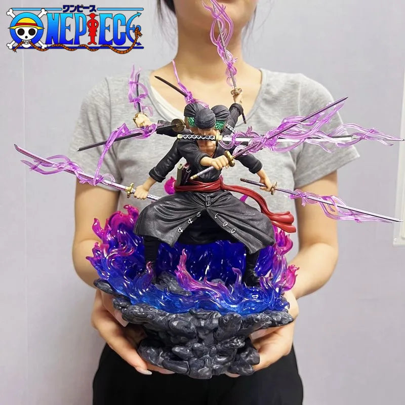 40cm Anime One Piece Zoro Figure Wano Onigashima 9 Swords Style Action Figurine