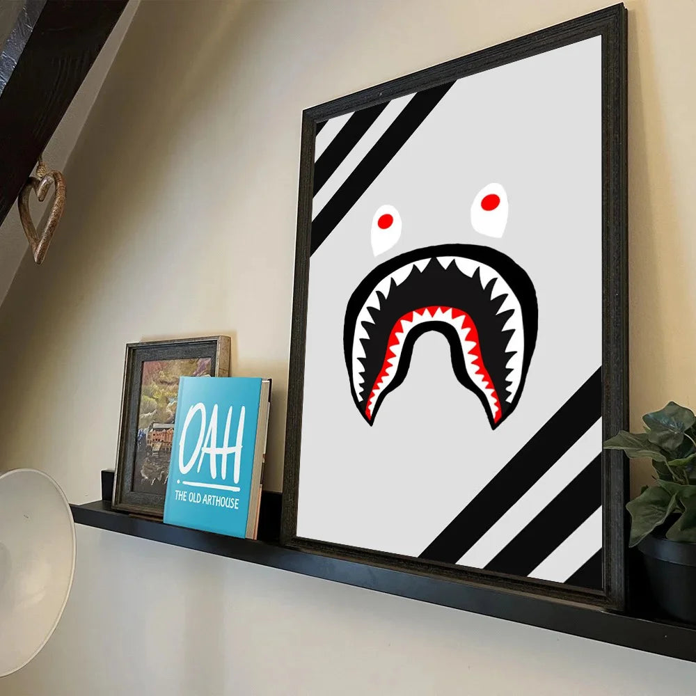 1pc Shark Head BAPE Poster