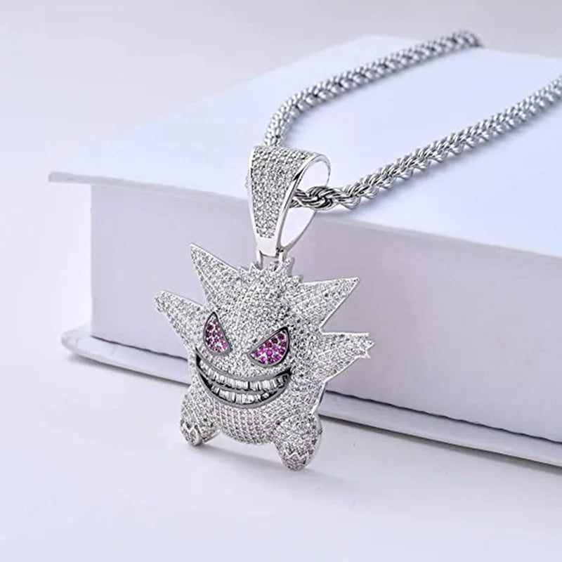 Anime Geng Ghost Elf Necklace Diamond Pet Monster Pendant