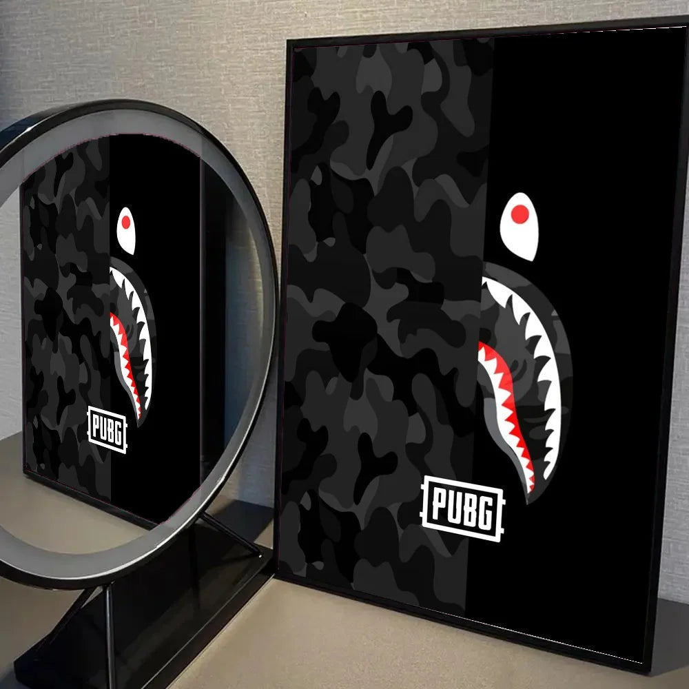 1pc Shark Head BAPE Poster