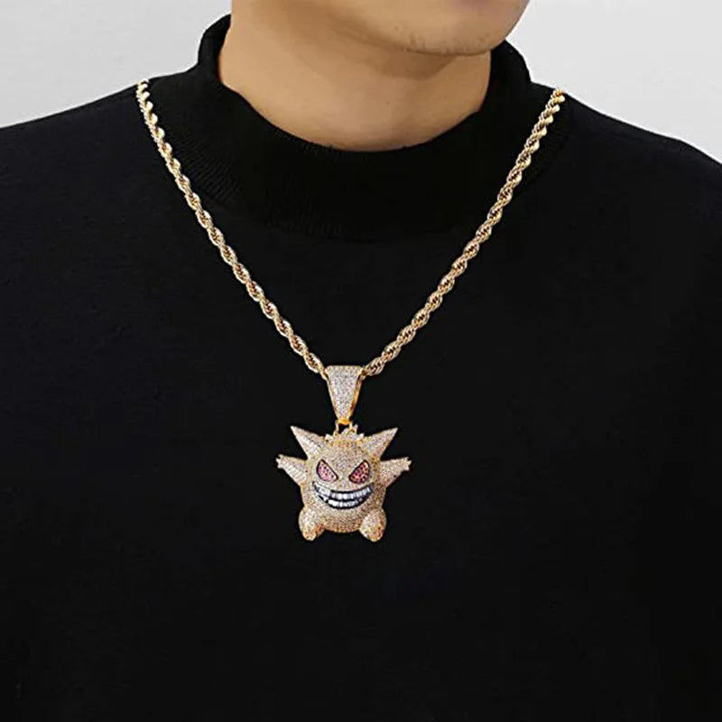 Anime Geng Ghost Elf Necklace Diamond Pet Monster Pendant