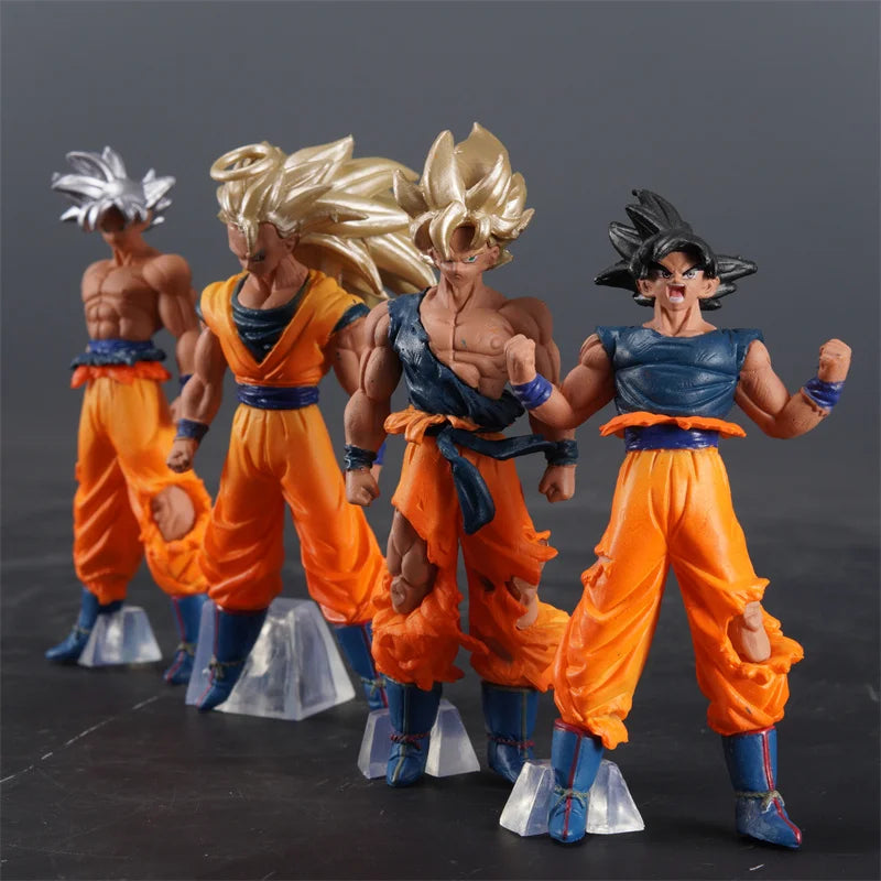 4pcs/set Dragon Ball Son Goku Figure Super Saiyan Goku