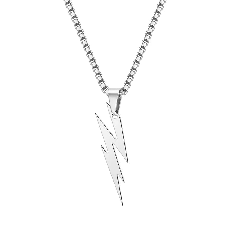 Fashion Stainless Steel Men's and Women's Lightning Necklace