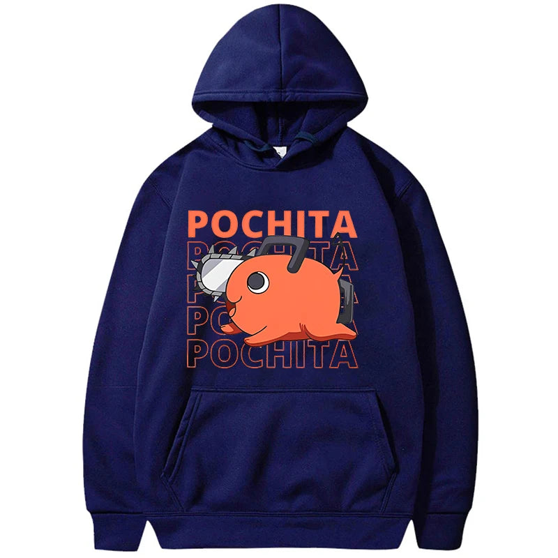 New Anime Hoodies Funny Pochita Graphic Printing Sweatshirt