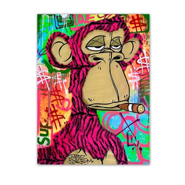 Bored Ape Poster Graffiti Pop Monkey Canvas Painting