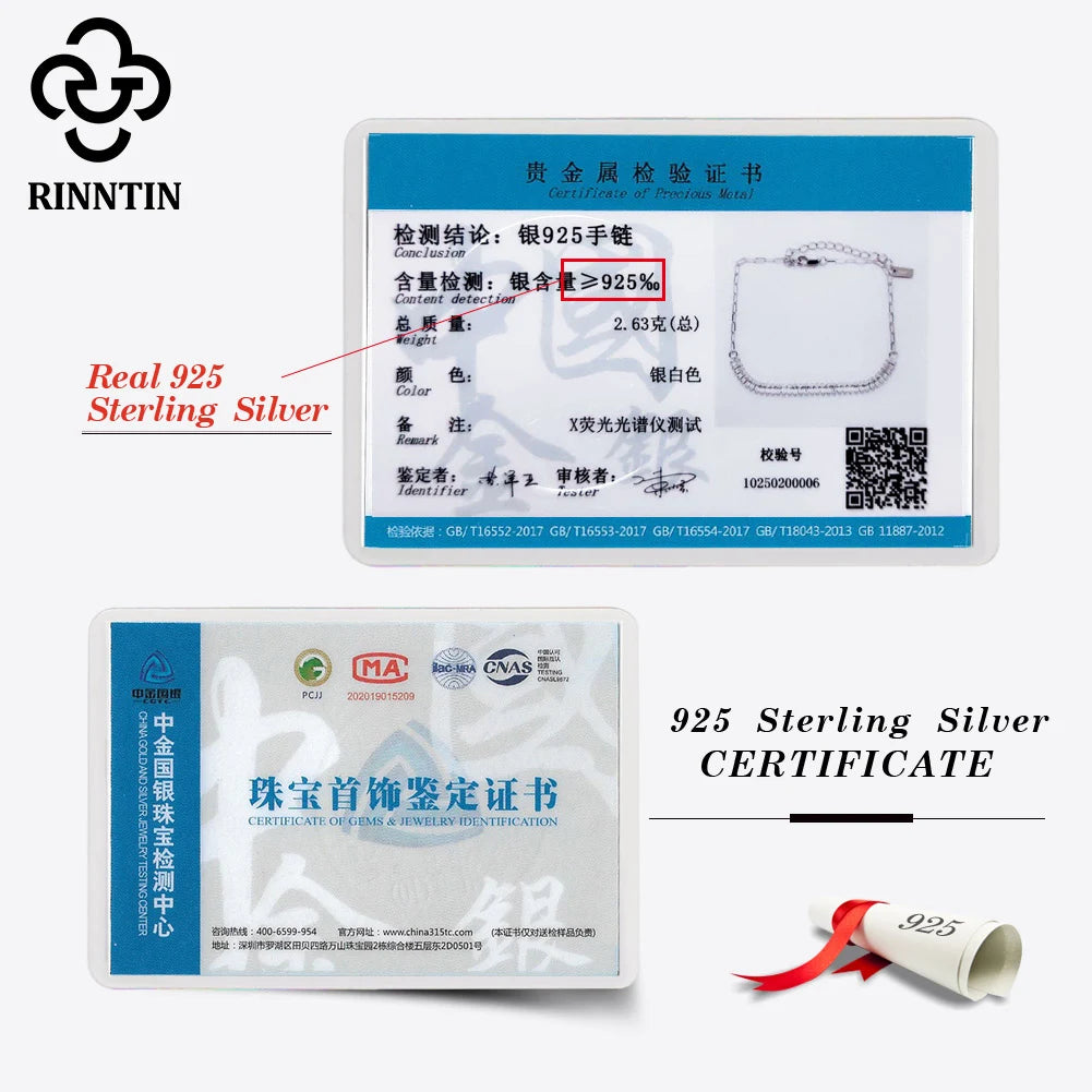 Rinntin New 925 Silver Sparkling 3mm