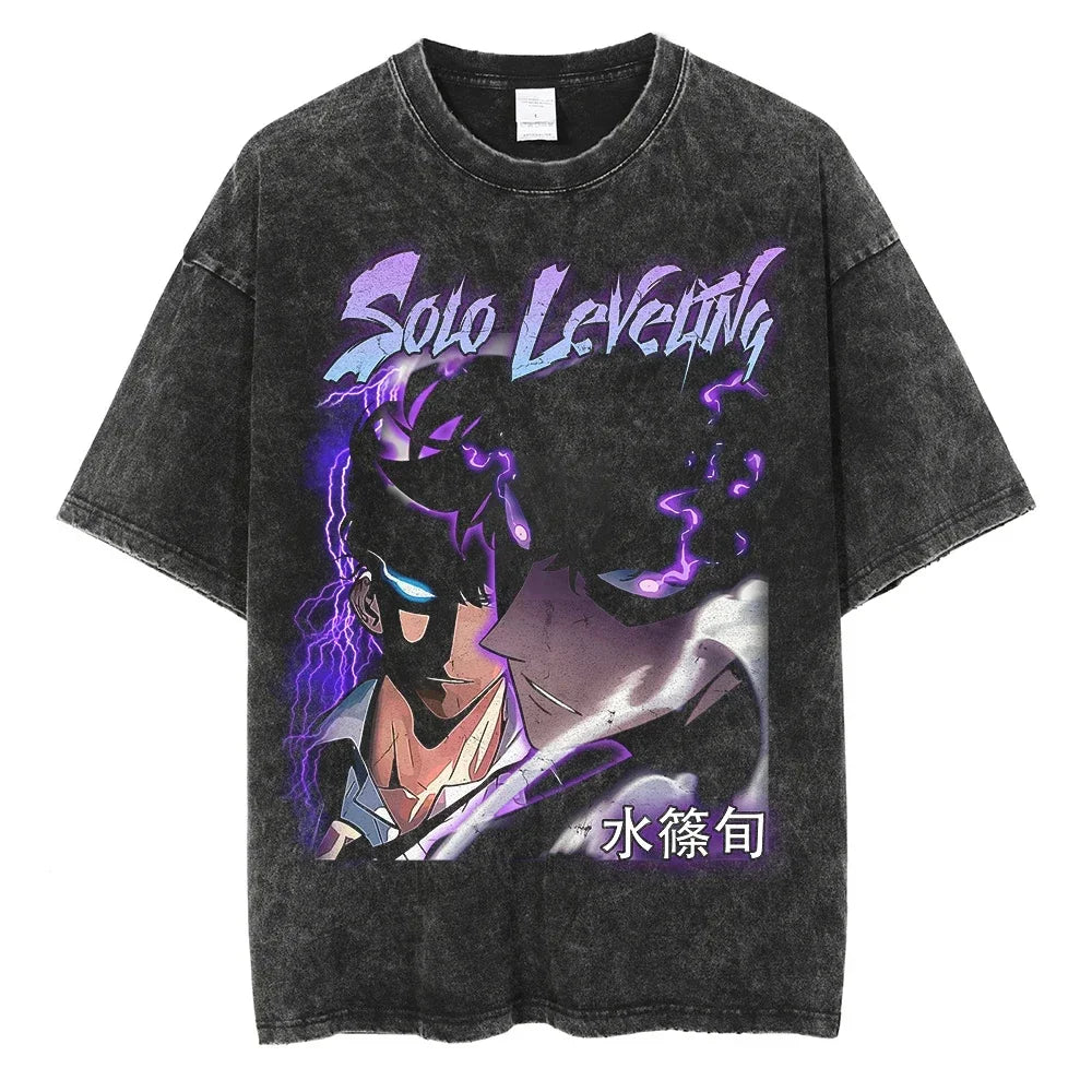 Solo Leveling Pure Cotton T-shirts Manga Streetwear Summer