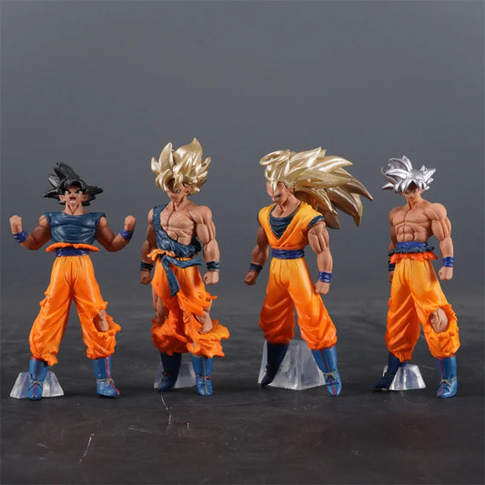 4pcs/set Dragon Ball Son Goku Figure Super Saiyan Goku