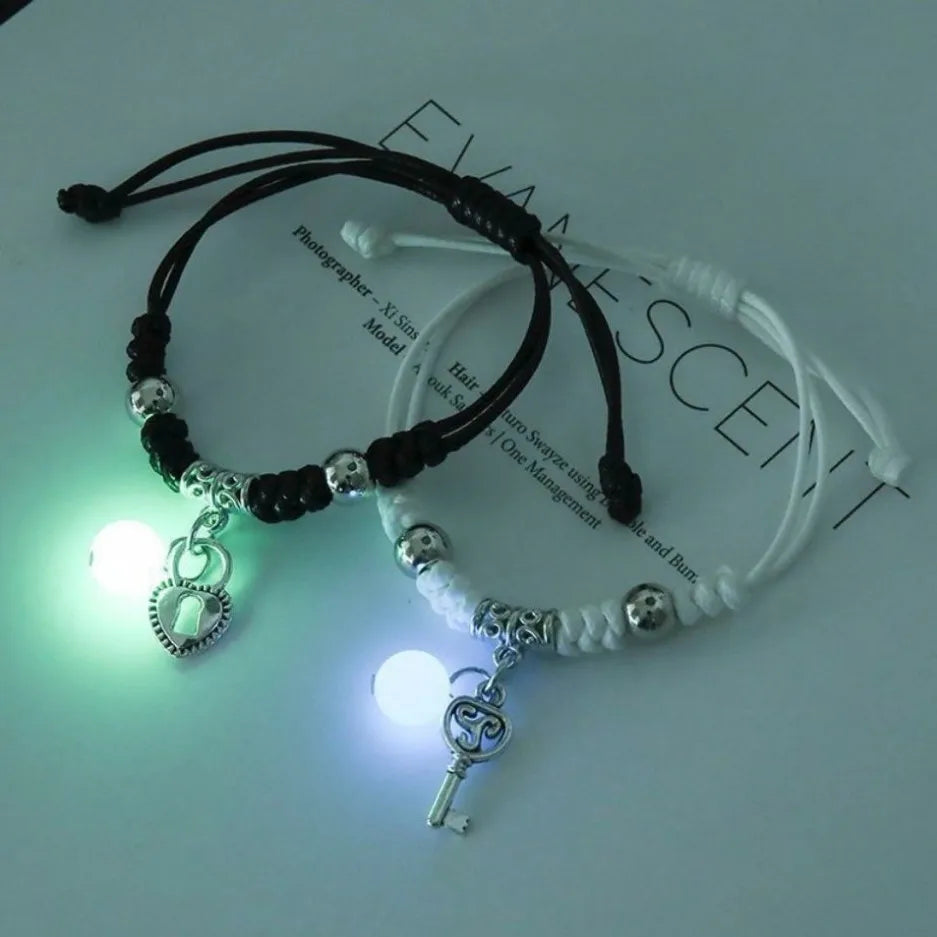 Fashion Luminous Beads Star Couple Bracelet