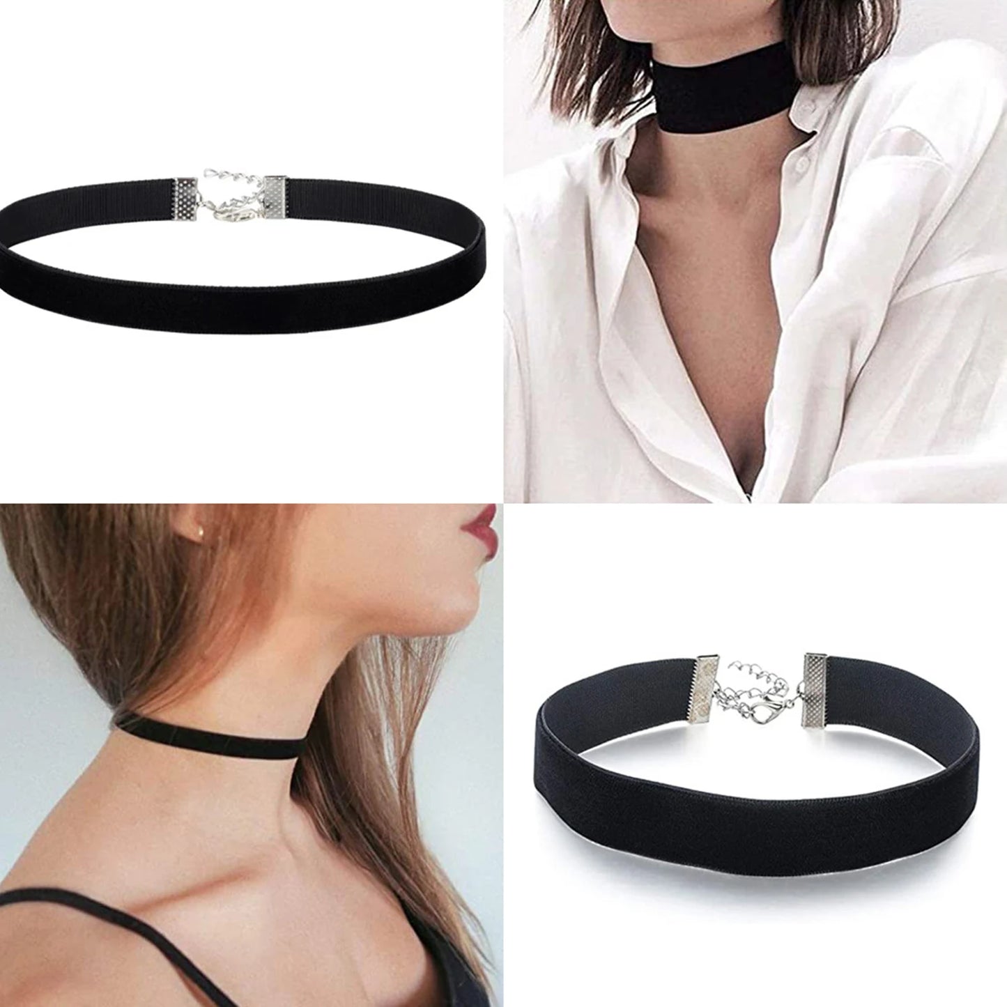 Gothic Style Black Velvet Choker Necklaces