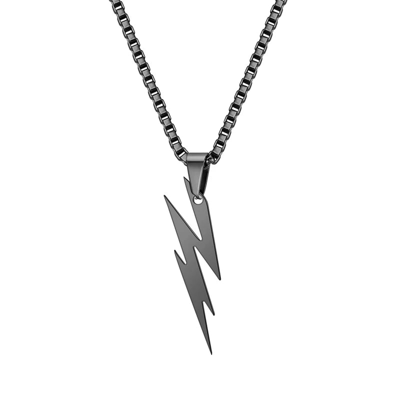 Fashion Stainless Steel Men's and Women's Lightning Necklace