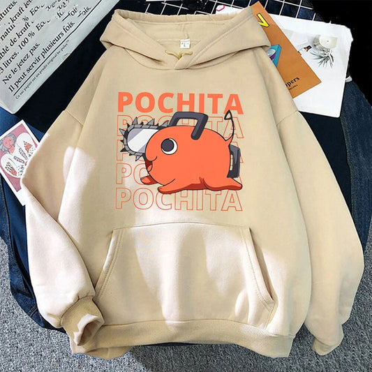 New Anime Hoodies Funny Pochita Graphic Printing Sweatshirt