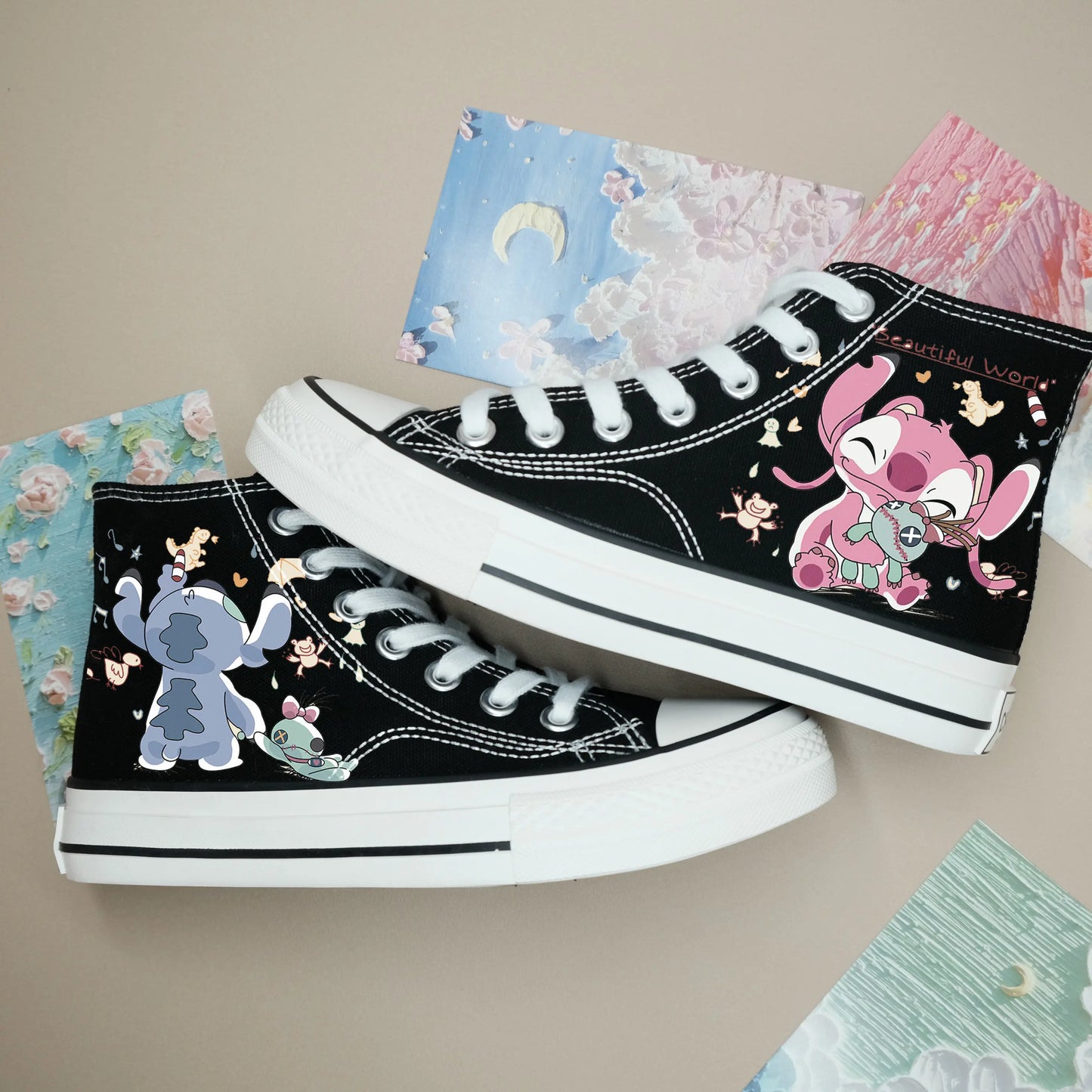 New Disney cartoon Lilo & Stitch Buzz Lightyear cute  Canvas Shoes