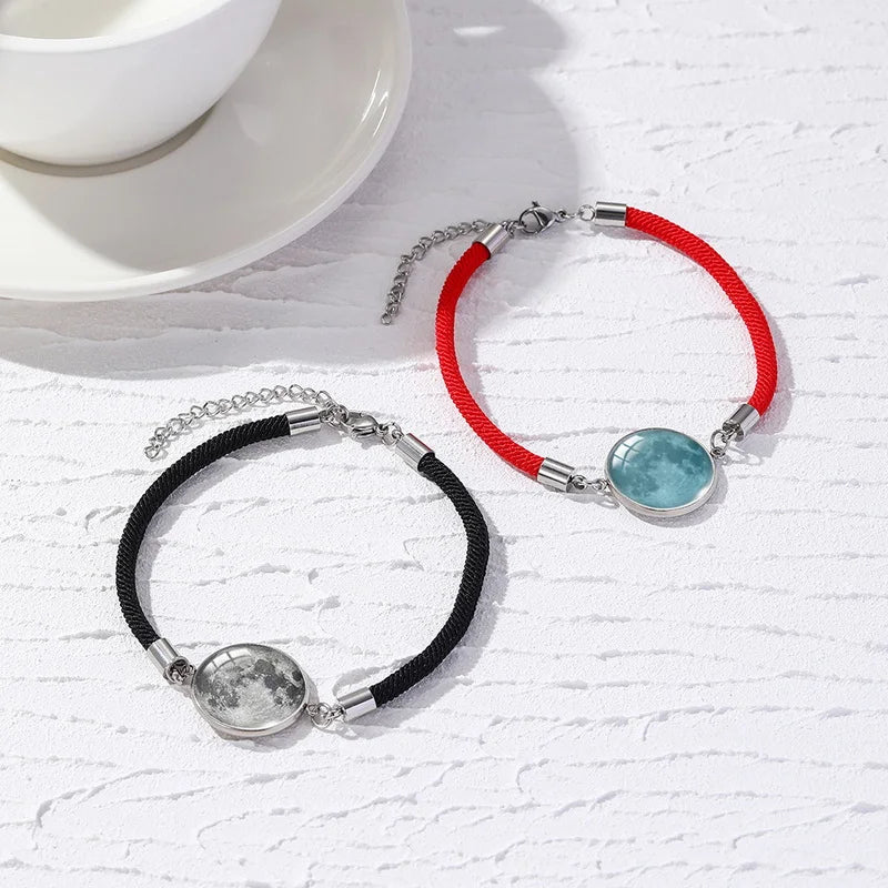 2 PCS/Set Stainless Steel Couples Bracelet