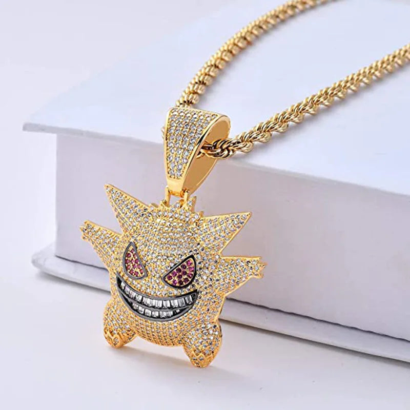 Anime Geng Ghost Elf Necklace Diamond Pet Monster Pendant