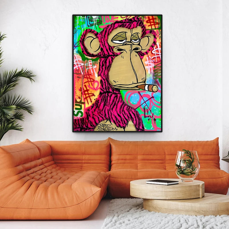 Bored Ape Poster Graffiti Pop Monkey Canvas Painting