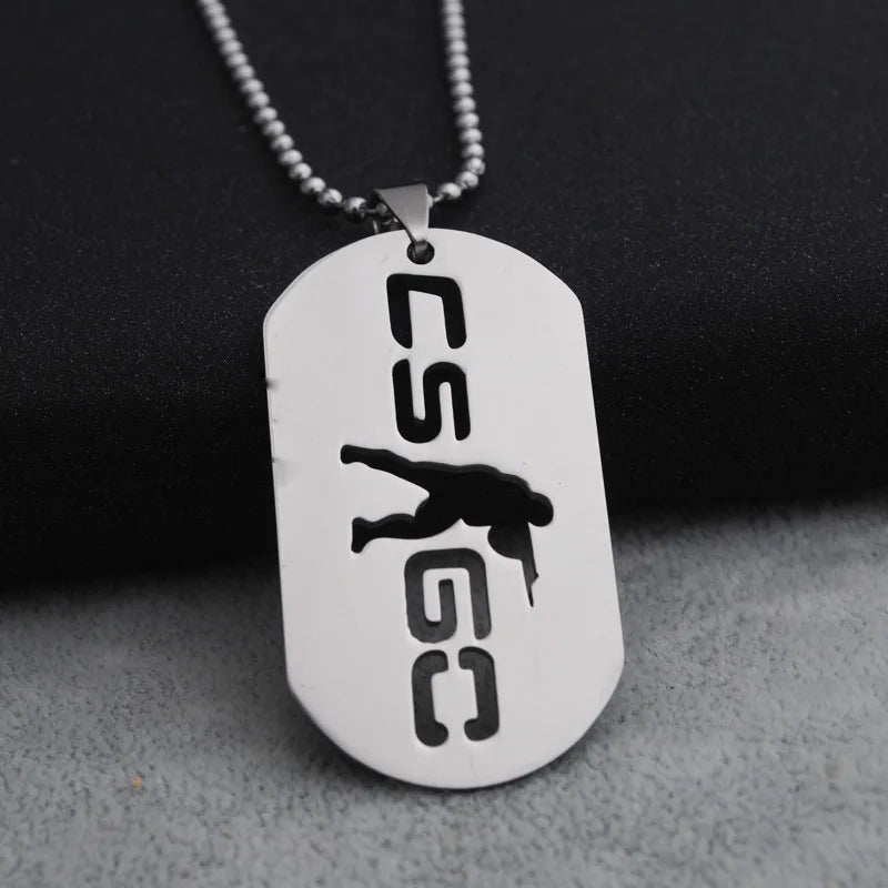 HNSP Bat Flash Stainless Steel Pendant Chain Necklace