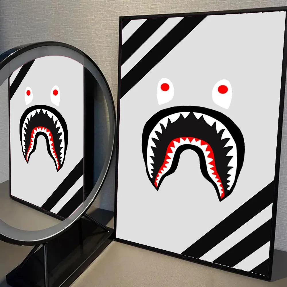 1pc Shark Head BAPE Poster