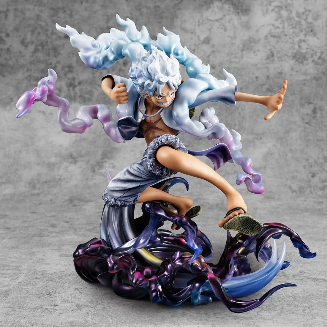 23cm/9in Anime One Piece Figure Gear 5 Luffy Action Figure Sun God Nika Luffy Statue Toy Gifts