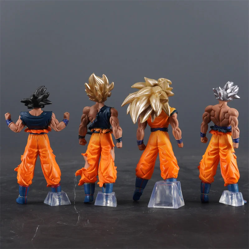 4pcs/set Dragon Ball Son Goku Figure Super Saiyan Goku