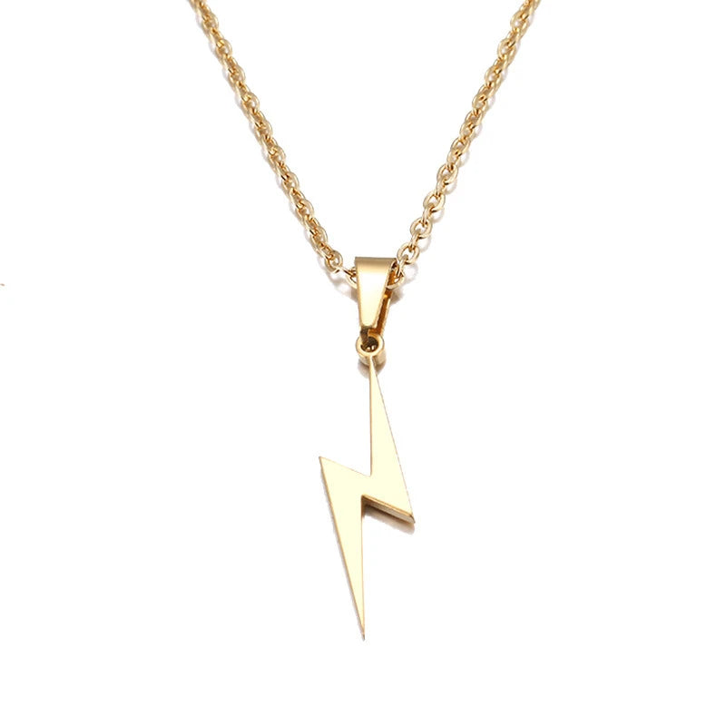 Fashion Stainless Steel Men's and Women's Lightning Necklace