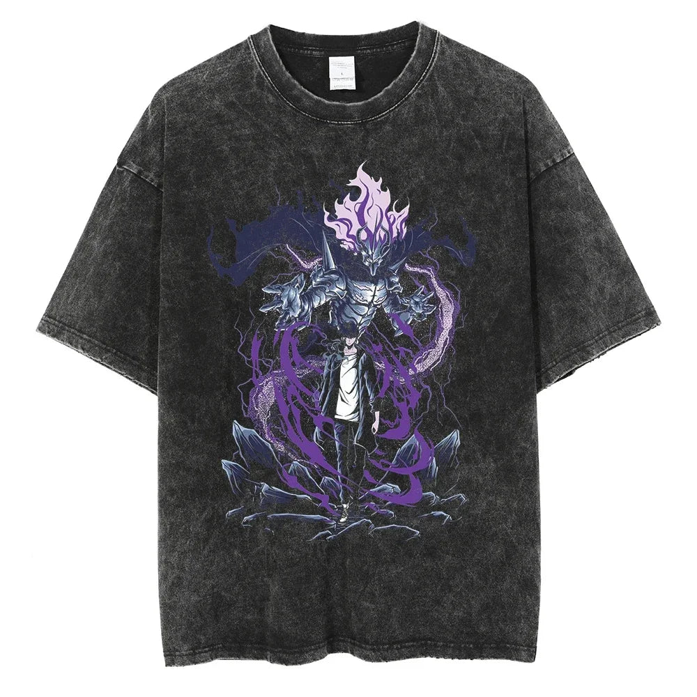 Solo Leveling Pure Cotton T-shirts Manga Streetwear Summer