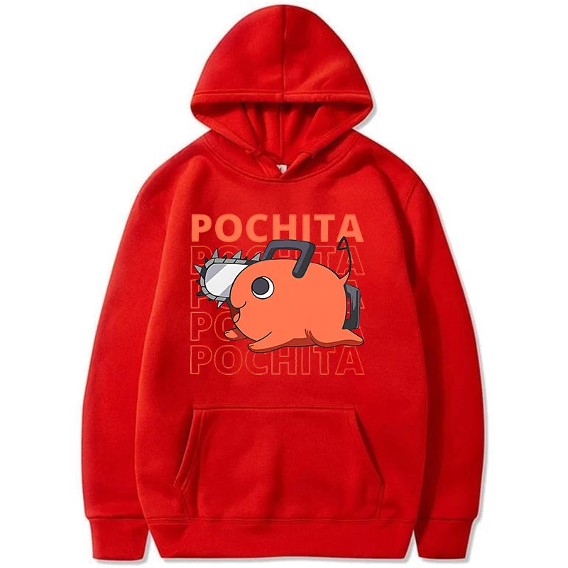 New Anime Hoodies Funny Pochita Graphic Printing Sweatshirt