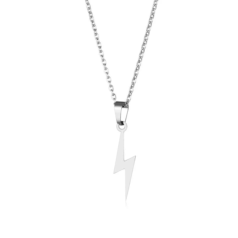 Fashion Stainless Steel Men's and Women's Lightning Necklace