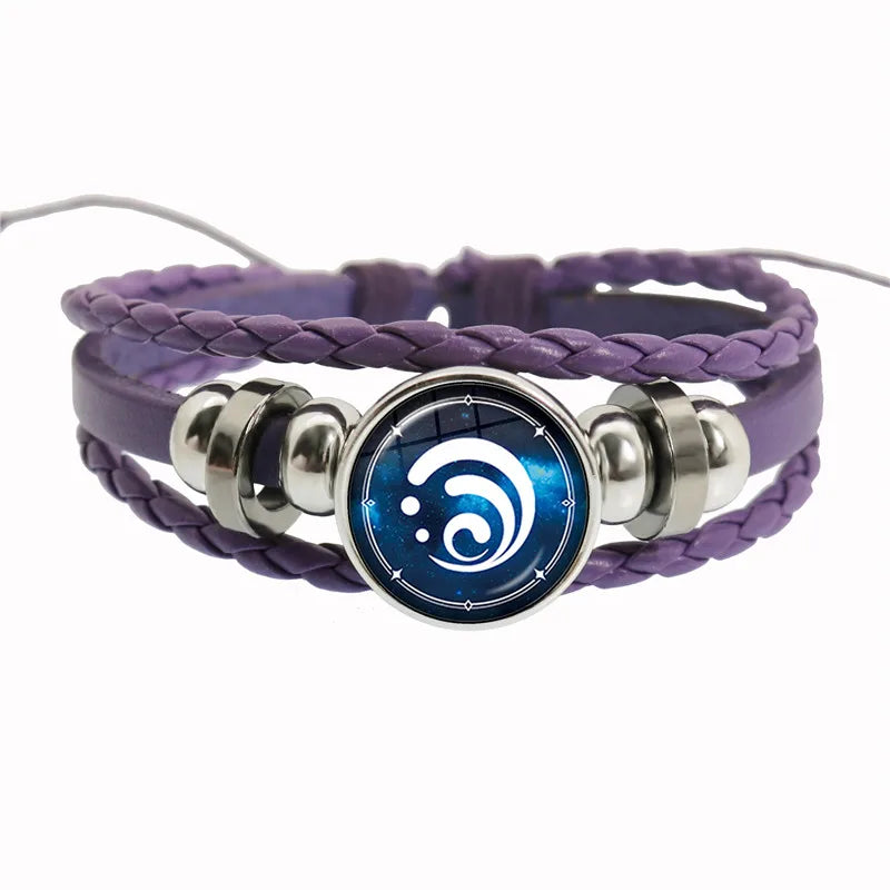 Genshin Impact Game Cosplay Prop Eye of God Water Wind Thunder Fire Rock Ice Element Purple Bracelet