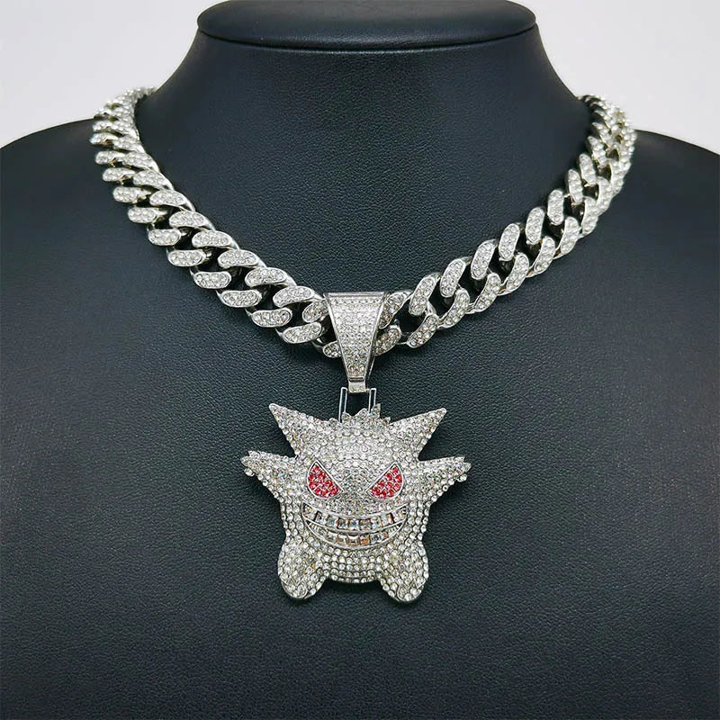 Anime Geng Ghost Elf Necklace Diamond Pet Monster Pendant